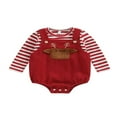thumbnail image 1 of Baby Girls Jumpsuit Outfit Striped Long Sleeve Tops and Rompers Set, 1 of 8
