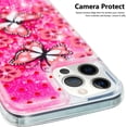 thumbnail image 6 of Case for iPhone 12 Pro Max, iPhone 12 Pro Max Case Cute Pink Glitter Luxury Sparkle Liquid for Girls Women Quicksand Clear Soft TPU Protective Phone Case for iPhone 12 Pro Max Pink Butterfly, 6 of 12