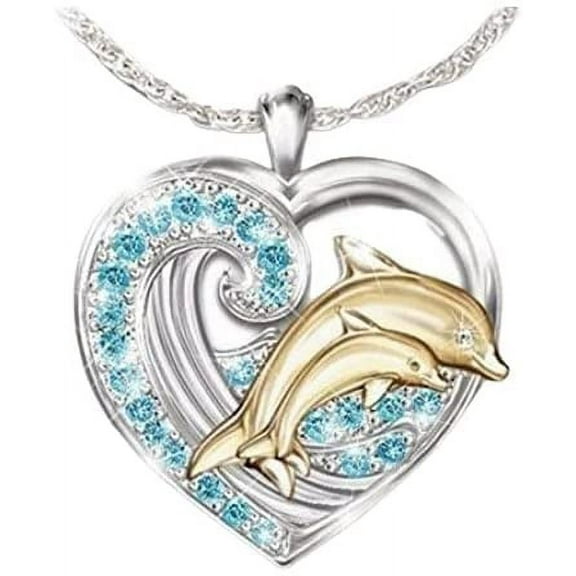 Dolphins Crystal Necklace