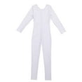 thumbnail image 5 of YONGHS Kids Girls Long Sleeves Ballet Leotard Gymnastic Jumpsuit Sports Full Length Bodysuit 3-14 White 5-6, 5 of 7