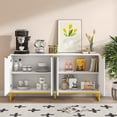 thumbnail image 7 of Fluted Sideboard Buffet Cabinet with Storage, Modern 4 Door Fluted Credenza Accent Cabinet Buffet Cabinet with Adjustable Shelves, Bar Cabinet Cupboard for Home & Kitchen Dining Room, 7 of 7