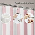 thumbnail image 2 of Shower Curtain Abstract Classic Pink and White Stripe Graphic Modern Waterproof Polyester Fabric 72 x 72 inches Set with Hooks, 2 of 5