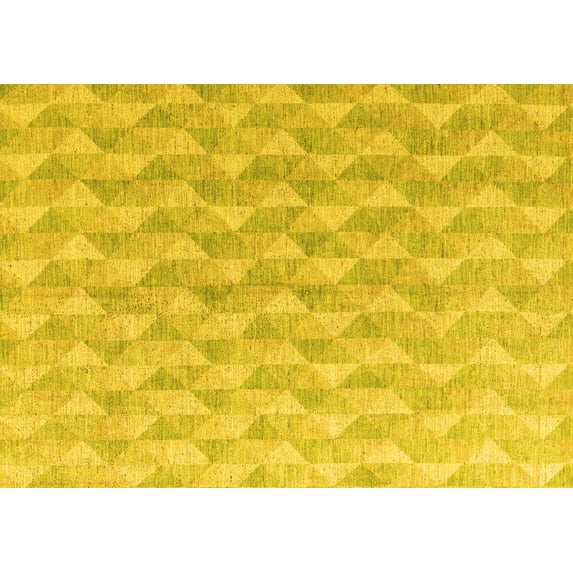 Ahgly Company Indoor Rectangle Abstract Yellow Modern Area Rugs, 5' x 8'