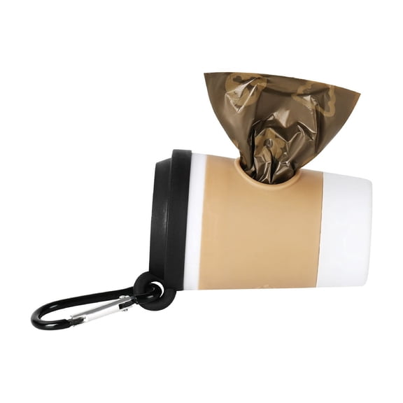 Creative Coffee Cup Shape Dog Poop Bag Dispenser, Portable Pet Waste Bag Holder for Outdoor Walking and Travel, Pet Supplies E#069 Black