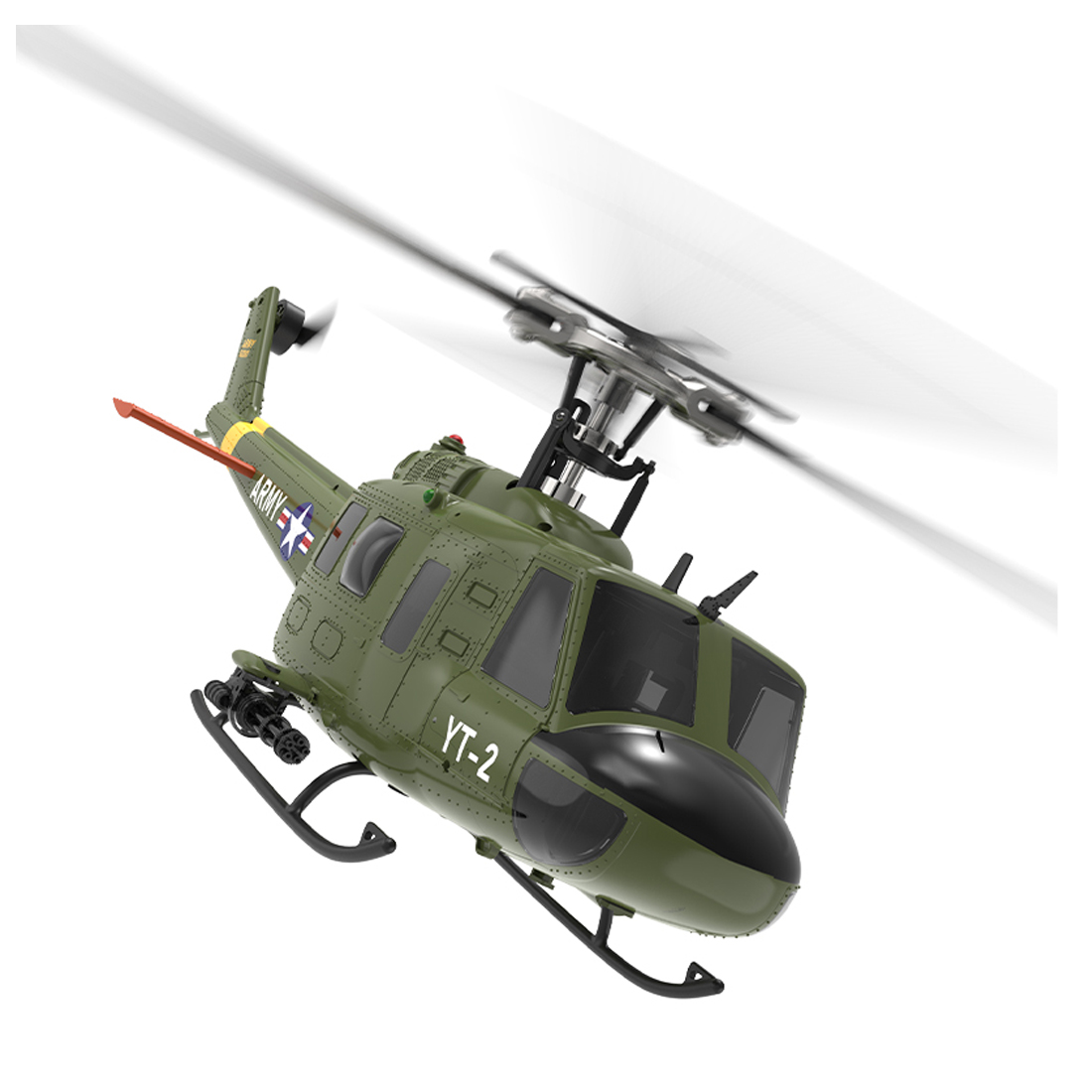 F07-V 6CH RC Helicopter, Flybarless UH-1 Huey Scale Model, 3D/6G Dual Mode Brushless Helicopter with Gyro Stabilization for Adults