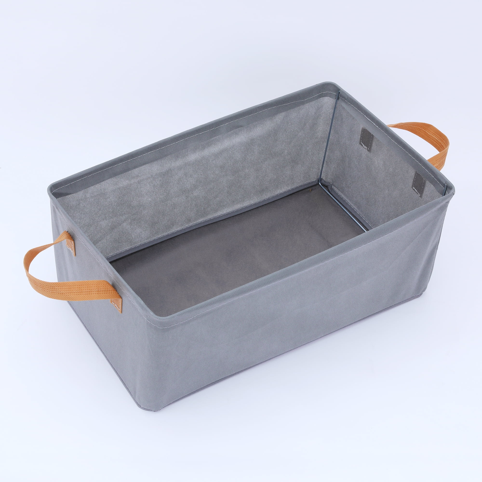 Unique Bargains Storage Bin with Handles for Shelves 1 Pack Basket Grey