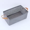 thumbnail image 3 of Unique Bargains Storage Bin with Handles for Shelves 1 Pack Basket Grey, 3 of 8