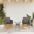 thumbnail image 3 of Sillas de patio VidaXL gris poliratán y madera, tumbona de exterior, 3 of 9