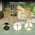 thumbnail image 6 of WestinTrends Playa 31.5" Round Plastic Outdoor Patio Dining Table for 4, Yellow, 6 of 14