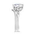 thumbnail image 4 of Rosec Jewels IGI Certified 4 Carat Princess Cut Lab Grown Diamond Wedding Ring Set - E-VS1 Grade - Celtic Engagement Ring with Enhancer, 925 Sterling Silver, US 4.00, 4 of 9