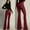 01 Red, variant on YueHuiYing Women High Waist Flare Pants Vintage Baggy Wide Leg Bell Bottom Trousers Pants with Pockets