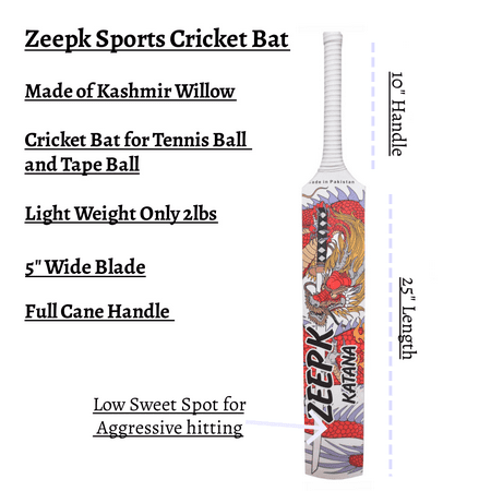 Cricket Bat Net Practice Tennis Ball Tape Ball Handcrafted Kashmir Willow RED