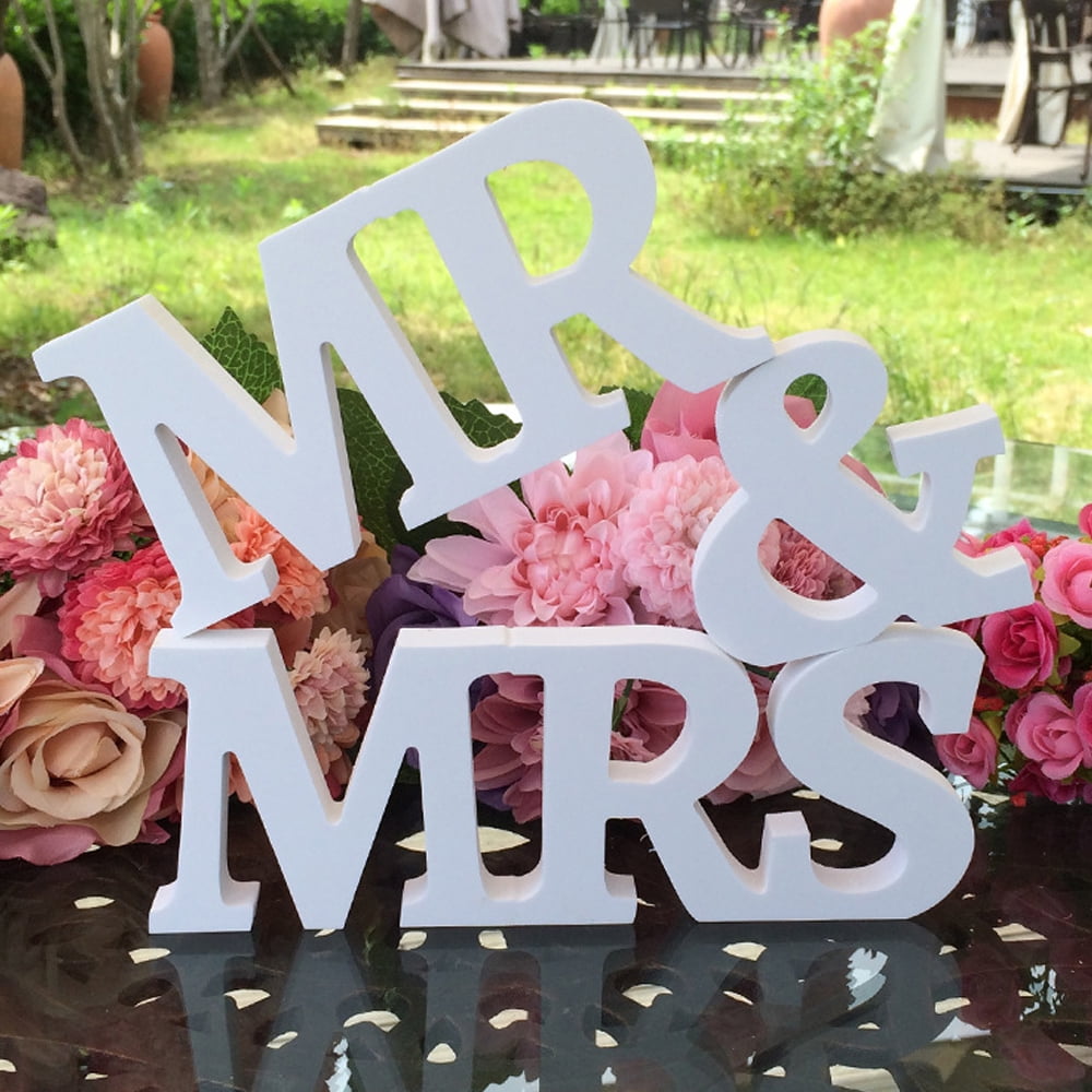 Willstar 3Pcs/set Letters Mr&Mrs Wedding Decoration Present Table Centrepiece Decor