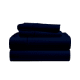 thumbnail image 5 of Egylin 800 Thread Count 100% Egyptian Cotton Waterbed Sheets Set 4Pc Set Attached with Fitted Sheet 14" Deep Pocket Attached Waterbed Sheet (Navy Blue , Califronia King), 5 of 5