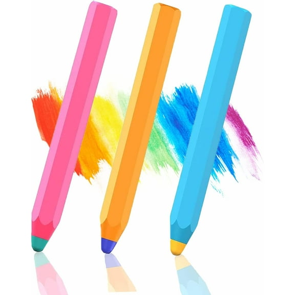 Stylus Pens for Touch Screens, Kenkor Crayon Stylus for Kids Pencil Shape 3 Pack of Pink Blue Yellow Universal Capacitive Stylus Compatible with ipad/iPhone/Android/Kindle/Samsung/Microsoft