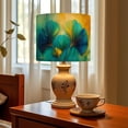 thumbnail image 6 of Botanical Linen Drum Lampshades Abstract Ginkgo Leaves Blue Yellow Gradient Art 13"x13"x10" Light Shade for Table Lamps Floor Lamp Shades Lampshade Replacement Assembly Required, 6 of 8