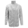 thumbnail image 3 of Fancifize Men's Stand Collar Cardigan Long Sleeve Zip Up Chunky Knit Sweater Jacket Casual Warm Fall Winter Outdoor Coat Trendy Outwear, 3 of 4