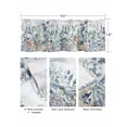 thumbnail image 3 of Teal Blue Eucalyptus Curtain Valance for Windows/Living Room/Kitchen/Bathroom/Café, Short Rod Pocket Tier Curtain Window Treatment Panel Coastal Starfish Botanical Topper Curtain 54''x18'', 3 of 6