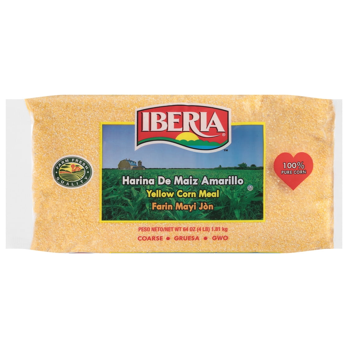 (3 pack) Iberia Coarse Yellow Corn Meal, 64 oz