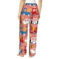 thumbnail image 3 of Kll Womens Cartoon With Traffic Elements Print Pajama Pants Soft Pajama Bottoms For Women Cozy Lounge Pants, 3 of 9