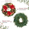 thumbnail image 6 of Trilenars 30 Inch Christmas Wreath with Lights,Lighted Large Outdoor Christmas Door,Wreath with 40 Battery Operated LED Lights Balls for Home Decor,Red Gold, 6 of 7