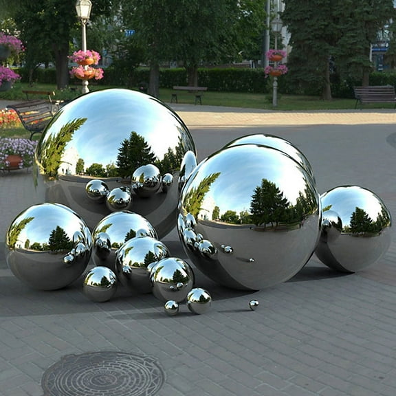 IBASETOY 5pcs Mirror Polishing Ball Decorative Sphere Stainless Steel for Outdoor Use