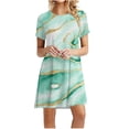 thumbnail image 1 of Fankiway Robe d'Été Imprimée pour Femmes, Jour de l'Indépendance, Décontractée, à Manches Courtes, Col Rond, Grande Taille, Robes de Printemps pour Femmes 6687, 1 of 5