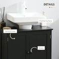 thumbnail image 6 of Modern Bathroom Vanity HOMCOM Under Sink Bathroom Cabinet with 2 Doors and Shelf, Pedestal Sink Bathroom Vanity Cabinet, Black,Wooden Bathroom Vanity, 6 of 9