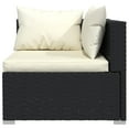 thumbnail image 2 of vidaXL 7 Piece Garden Lounge Set with Cushions Poly Rattan Black, 2 of 4