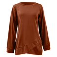 thumbnail image 3 of MKLEKYY Hauts d'Hiver pour Femmes 2024 Chandails en Molleton à Col Rond pour Femmes Chemises à Manches Longues Ourlet Hauts d'Automne, 3 of 4