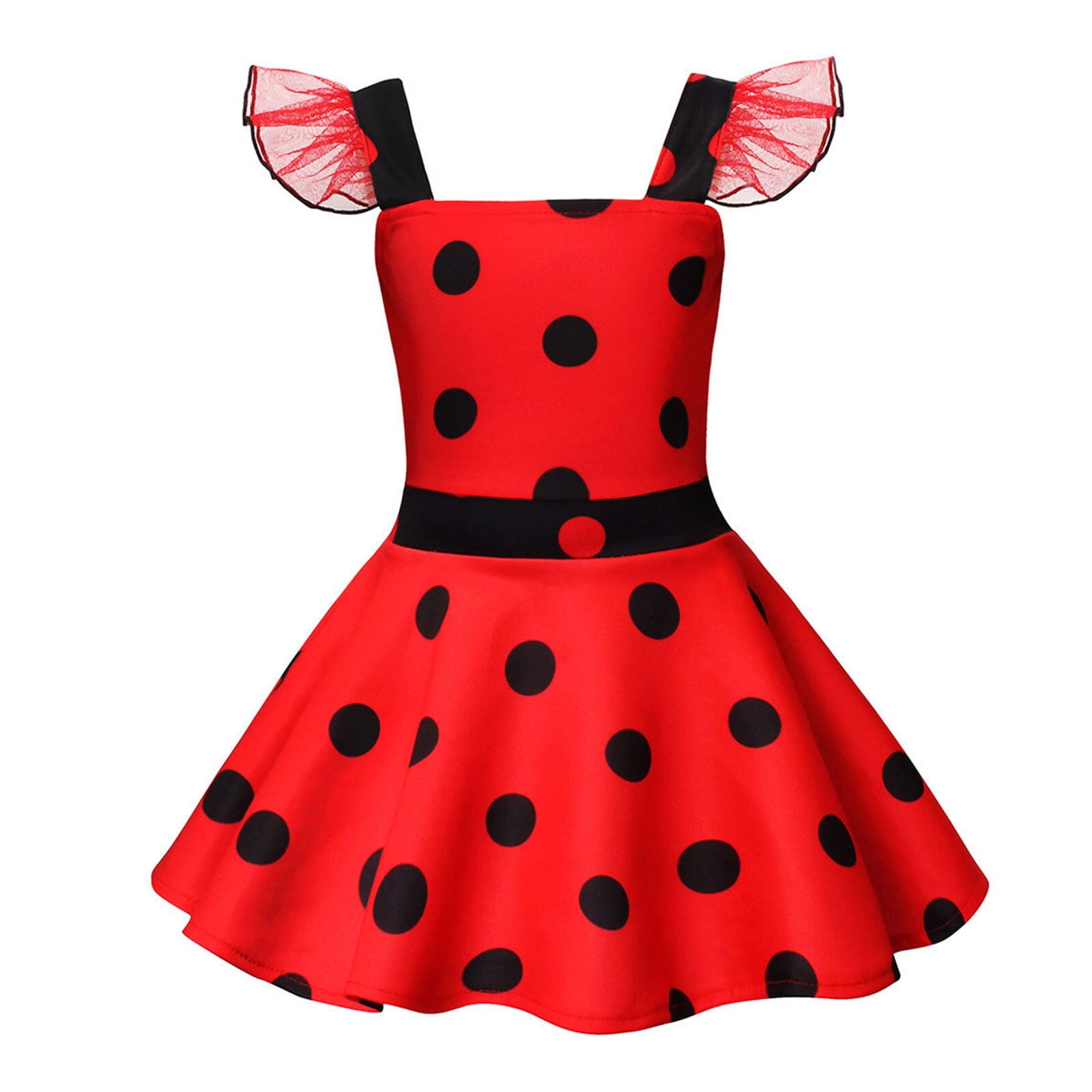 Ladybug Girls Sleeveless Dress Birthday Halloween Costume For 3 8 Year ladybug-girls-sleeveless-dress-birthday-halloween-costume-for-3-8-year