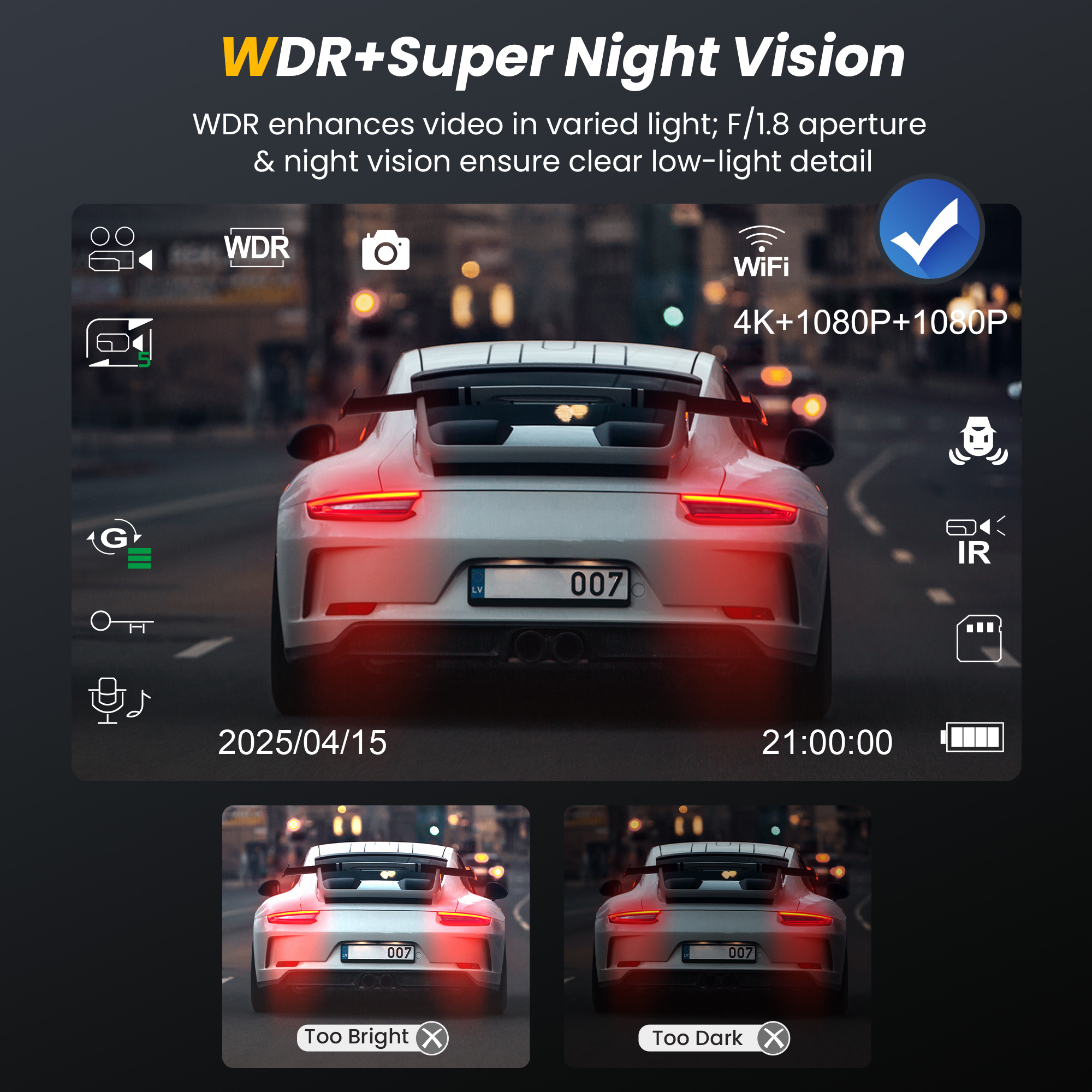 Nexpow K02 4K 3-Channel Dash Cam with STARVIS Night Vision photo 6