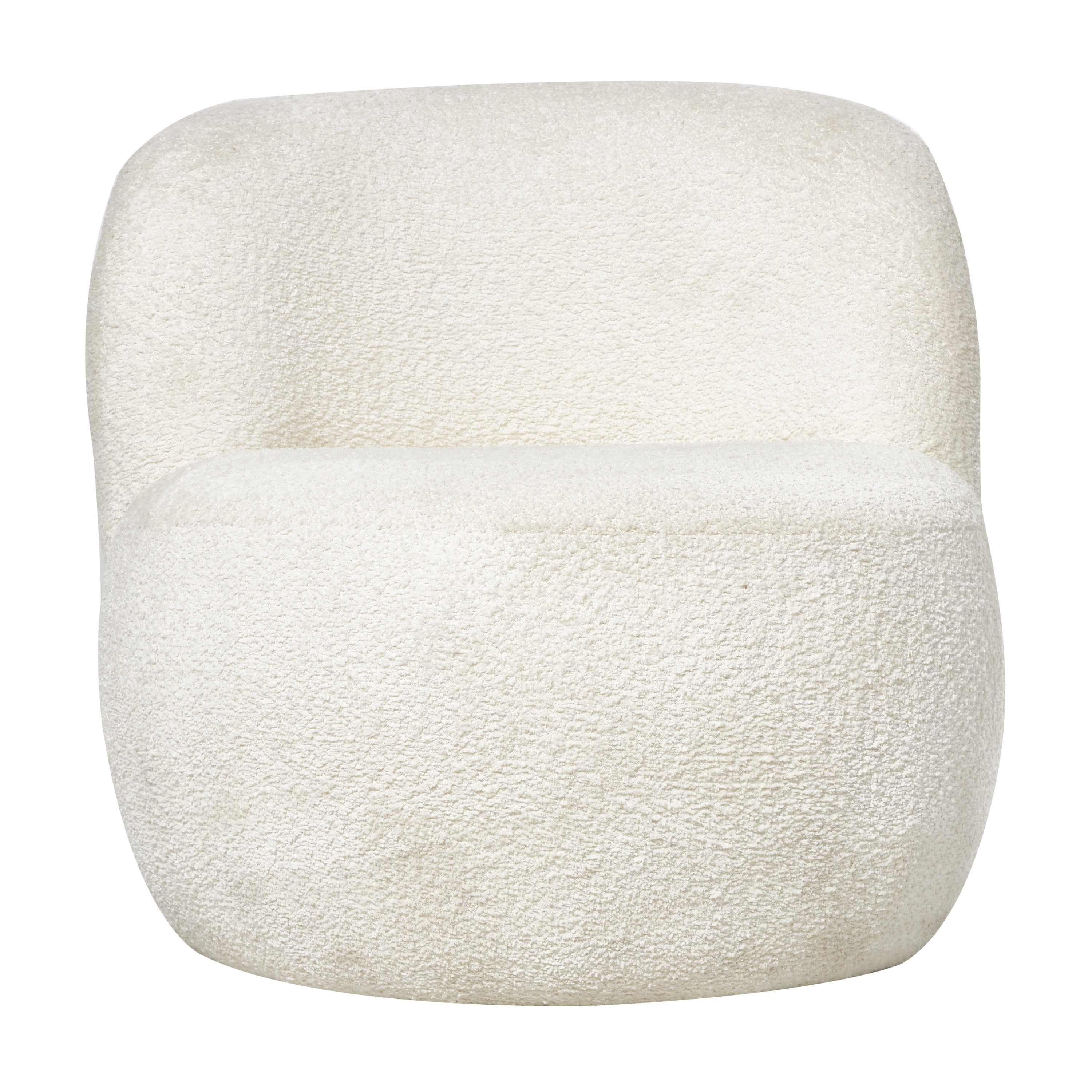 DecMode Polyester Rounded Barrel Lounge Chair, White