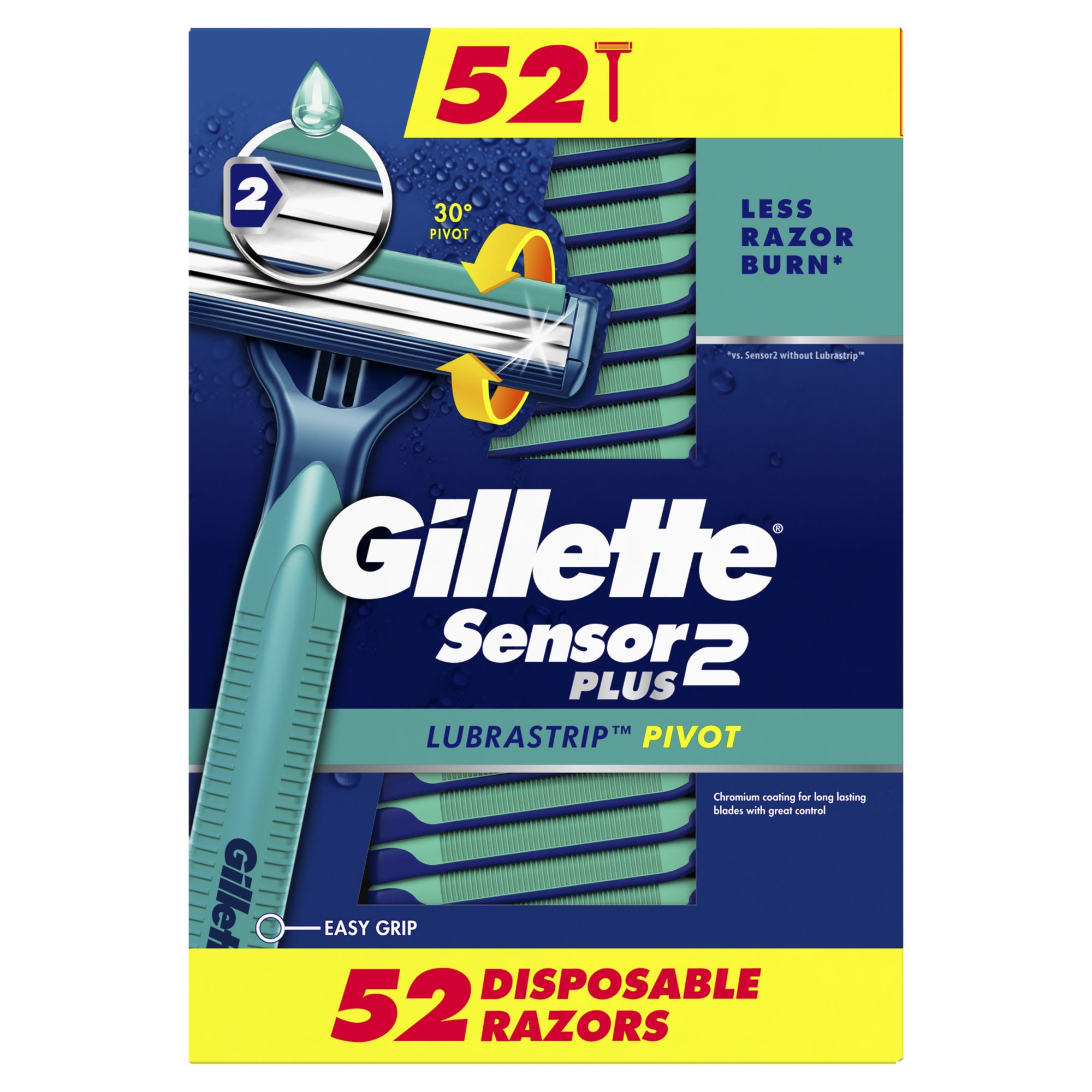 Product of Gillette Sensor2 Plus Pivoting Head and Lubrastrip Mens