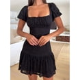 thumbnail image 2 of Coduop Graduation White Short Lace Dress for Women Backless Bandage Mini A Line Dresses, 2 of 5