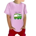 thumbnail image 2 of EnJoCho Child Cartoon Blouse Toddler Kids Boys Girls Summer Bus Car Print Short Sleeve Crewneck T Shirts Cute Summer Daily Tops Tee Clothes Pink, 2 of 9