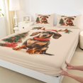 thumbnail image 3 of Homewish Pet Dachshund Lover Twin Sheet Sets,Merry Christmas Twin Fitted Sheet,Chic Xmas Tree Flat Sheet For Girls Boys,Breathable Bedroom Decor,3-Piece, 3 of 7