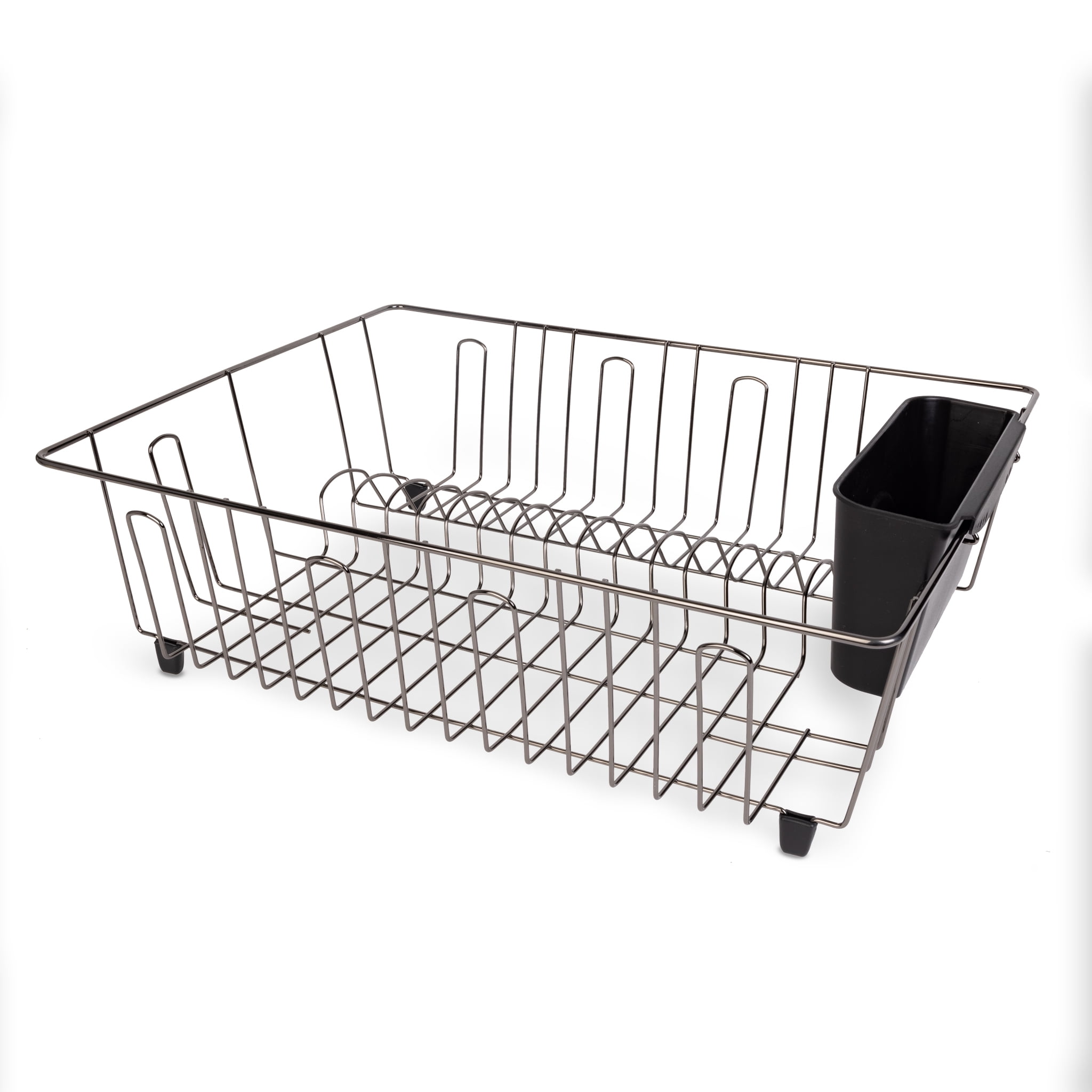 (6 pack) Mainstays Large Wire Dish Rack Black/Chrome - 17.5" x 13.75" x 5.5"