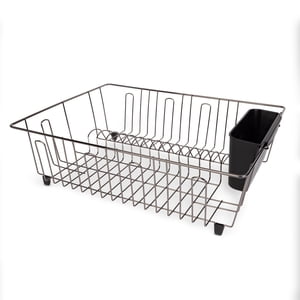 Mainstays Large Wire Dish Rack, Black and Chrome