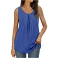 thumbnail image 2 of Samickarr Summer Tank Tops For Women V-Neck Sleeveless Vest Shirts Pleated Front Tops, 2 of 9
