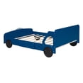 thumbnail image 6 of Kids Bed Frame Full Size, Car Bed for Boys Girls with Decorative Wheels and Guardrail, Wooden Platform Bed Frame, 400LBS Weight Capacity, Blue, 6 of 8