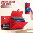 thumbnail image 4 of Case for Samsung Galaxy Note 20 Ultra, Crossbody Wristlet Case Wallet with RFID Blocking Card Slots KickStand Flip Folio PU Leather Magnetic Protective Cover Women for Galaxy Note 20 Ultra, Red, 4 of 9