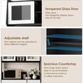 thumbnail image 6 of EastVita 66 inch Kitchen Pantry Cabinet with Microwave Shelf Freestanding Hutch Cabinet with 3 Drawers and LED Lights Tall Storage Cabinet with Countertop for Dining Room Black and White, 6 of 7