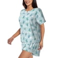 thumbnail image 2 of Bixox Women's Sea Turtle Printed Pajama Set 2 Piece Lounge Set Top and Shorts Soft Pajamas, Shorts with Pockets, 2 of 7