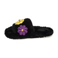 thumbnail image 2 of GPOECD Cute Slippers for Women Fuzzy Open Toe Embroidery Slide Soft Non Warm Cozy Slippers for Winter., 2 of 7