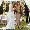 thumbnail image 3 of Ecetana Women's High Heel Sandals with Bow Strappy Chunky Heel Dress Shoes for Party Wedding, 3 of 7