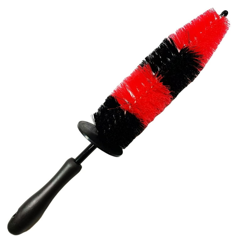 Car Wheel Brush Tire Cleaner with Red Bristle Black Handle Washing Tools 1  Pc
