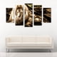 thumbnail image 2 of Cuadro Decorativo León Sepia Juego De 5 Piezas 150x80cm Ideal Para Sala Oficina Recámara Decoración Moderna, 2 of 5