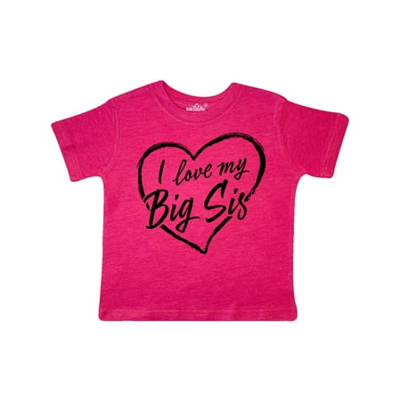 

Inktastic I Love My Big Sis in Black Chalk Heart Gift Toddler Boy or Toddler Girl T-Shirt