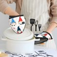 thumbnail image 6 of Vsdgher School Cute Gnomes Non-Slip Mini Oven Mitt Set, Short Oven Mitts for Baking Grilling Barbecue Microwave, 5.9"x5.9"in, 6 of 7